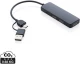 RCS kierrätysmuovista valmistettu USB- hubi, jossa on kaksi sisääntuloa